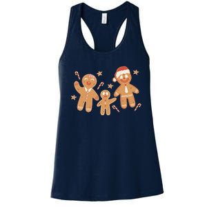 Christmas Gingerbread Cookie Family Cute Women's Racerback Tank