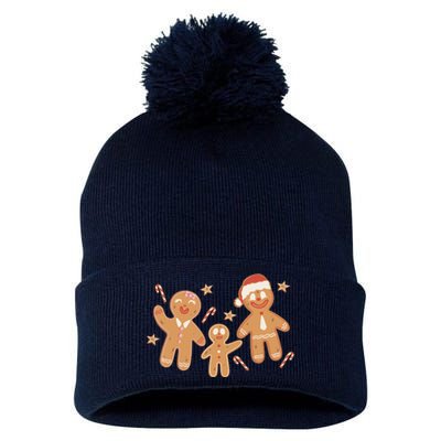 Christmas Gingerbread Cookie Family Cute Pom Pom 12in Knit Beanie