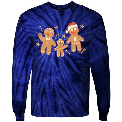 Christmas Gingerbread Cookie Family Cute Tie-Dye Long Sleeve Shirt