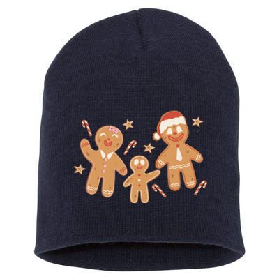 Christmas Gingerbread Cookie Family Cute Short Acrylic Beanie