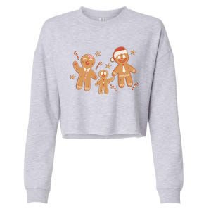 Christmas Gingerbread Cookie Family Cute Cropped Pullover Crew