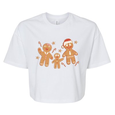 Christmas Gingerbread Cookie Family Cute Bella+Canvas Jersey Crop Tee