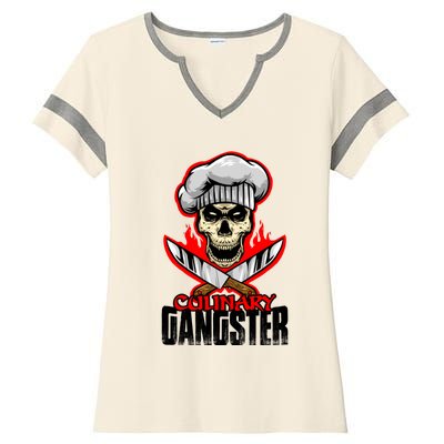 Culinary Gangster Cooking Culinary Art Cook Chef Cute Gift Ladies Halftime Notch Neck Tee