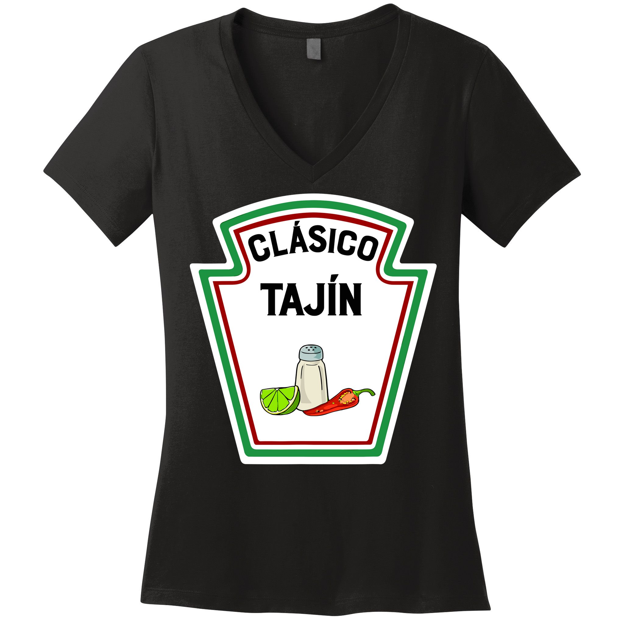 Cute Group Condiments Halloween Costume Family CláSico TajíN Women's V-Neck T-Shirt