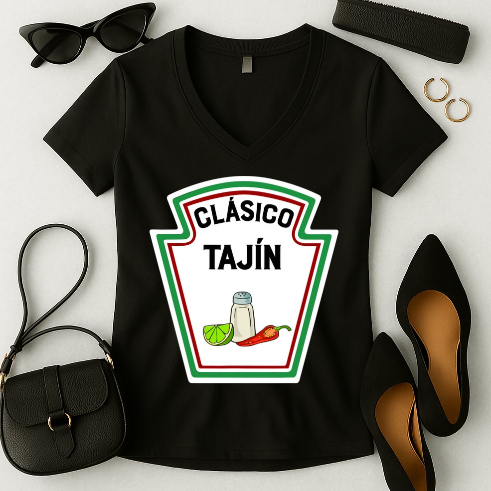 Cute Group Condiments Halloween Costume Family CláSico TajíN Women's V-Neck T-Shirt