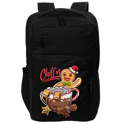 ChillN Gingerbread Cookie In Hot Cocoa Christmas Funny Impact Tech Backpack