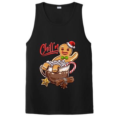 ChillN Gingerbread Cookie In Hot Cocoa Christmas Funny PosiCharge Competitor Tank