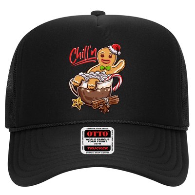 ChillN Gingerbread Cookie In Hot Cocoa Christmas Funny Trucker Hat