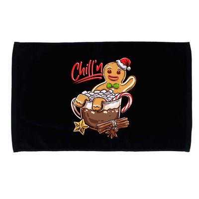ChillN Gingerbread Cookie In Hot Cocoa Christmas Funny Microfiber Hand Towel