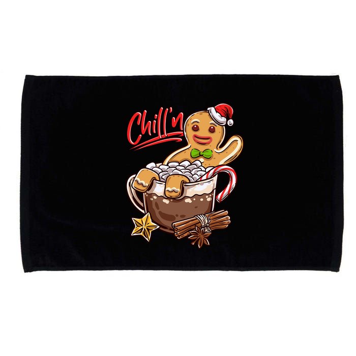 ChillN Gingerbread Cookie In Hot Cocoa Christmas Funny Microfiber Hand Towel
