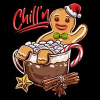 ChillN Gingerbread Cookie In Hot Cocoa Christmas Funny Cropped Pullover Crew