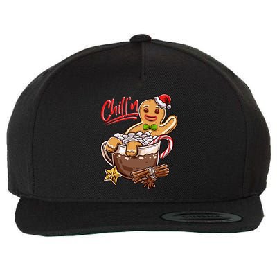 ChillN Gingerbread Cookie In Hot Cocoa Christmas Funny Wool Snapback Cap