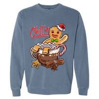 ChillN Gingerbread Cookie In Hot Cocoa Christmas Funny Garment-Dyed Sweatshirt