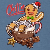 ChillN Gingerbread Cookie In Hot Cocoa Christmas Funny Garment-Dyed Sweatshirt