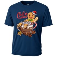 ChillN Gingerbread Cookie In Hot Cocoa Christmas Funny Performance Shirt