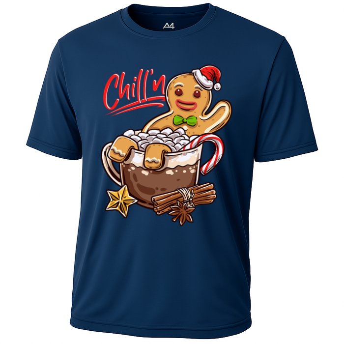ChillN Gingerbread Cookie In Hot Cocoa Christmas Funny Performance Shirt