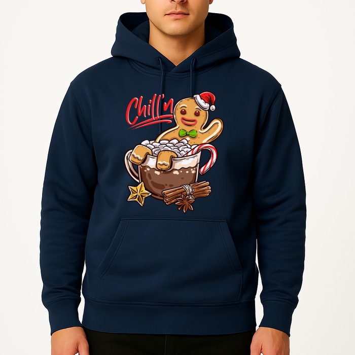 ChillN Gingerbread Cookie In Hot Cocoa Christmas Funny Hoodie