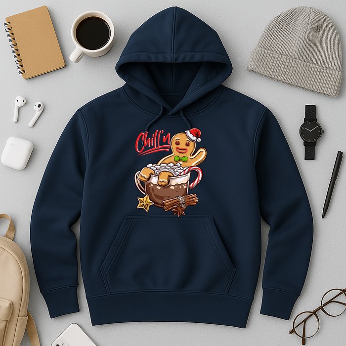 ChillN Gingerbread Cookie In Hot Cocoa Christmas Funny Hoodie