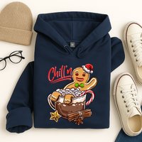 ChillN Gingerbread Cookie In Hot Cocoa Christmas Funny Hoodie