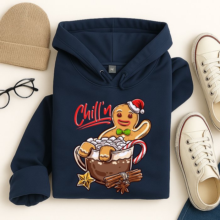 ChillN Gingerbread Cookie In Hot Cocoa Christmas Funny Hoodie