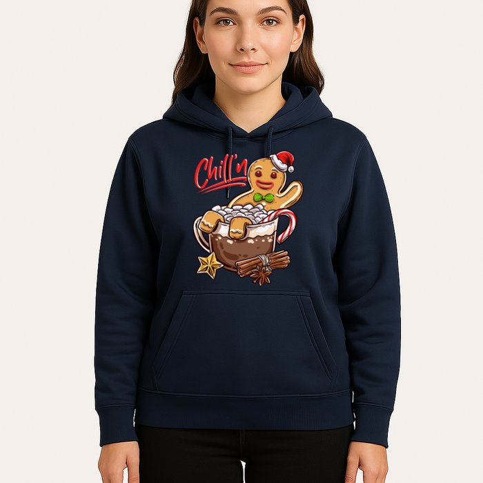 ChillN Gingerbread Cookie In Hot Cocoa Christmas Funny Hoodie