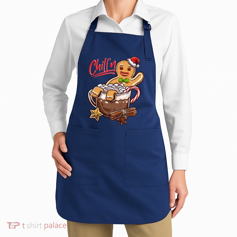 ChillN Gingerbread Cookie In Hot Cocoa Christmas Funny Apron
