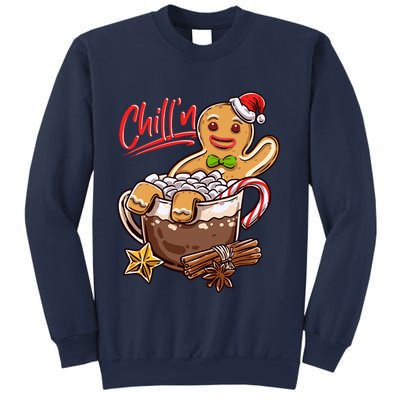ChillN Gingerbread Cookie In Hot Cocoa Christmas Funny Sweatshirt