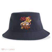 ChillN Gingerbread Cookie In Hot Cocoa Christmas Funny Sustainable Bucket Hat