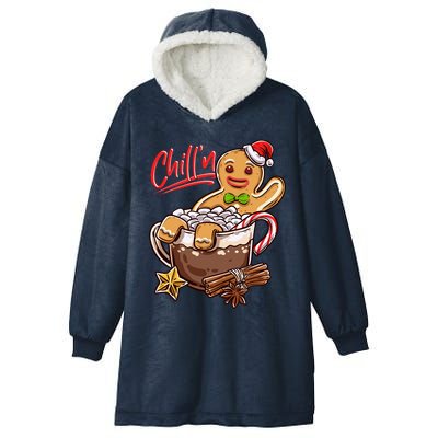 ChillN Gingerbread Cookie In Hot Cocoa Christmas Funny Hooded Wearable Blanket