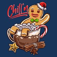 ChillN Gingerbread Cookie In Hot Cocoa Christmas Funny Button