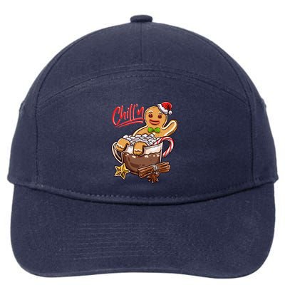 ChillN Gingerbread Cookie In Hot Cocoa Christmas Funny 7-Panel Snapback Hat