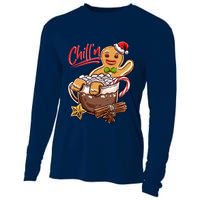 ChillN Gingerbread Cookie In Hot Cocoa Christmas Funny Cooling Performance Long Sleeve Crew