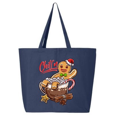 ChillN Gingerbread Cookie In Hot Cocoa Christmas Funny 25L Jumbo Tote