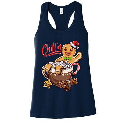 ChillN Gingerbread Cookie In Hot Cocoa Christmas Funny Womens Tank Top