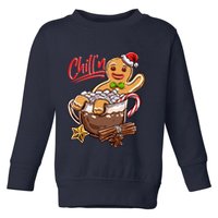 ChillN Gingerbread Cookie In Hot Cocoa Christmas Funny Toddler Sweatshirt