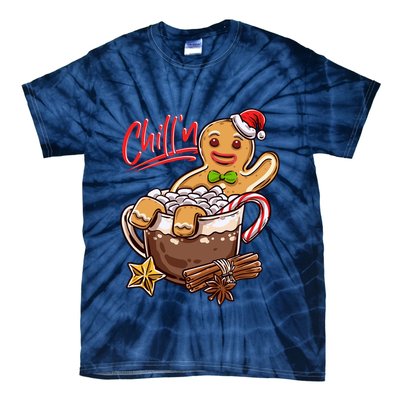 ChillN Gingerbread Cookie In Hot Cocoa Christmas Funny Tie-Dye T-Shirt