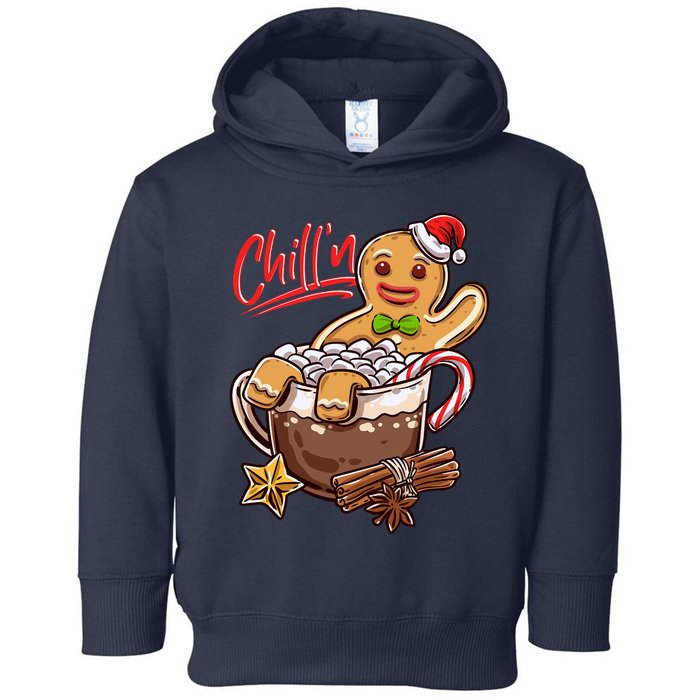 ChillN Gingerbread Cookie In Hot Cocoa Christmas Funny Toddler Hoodie