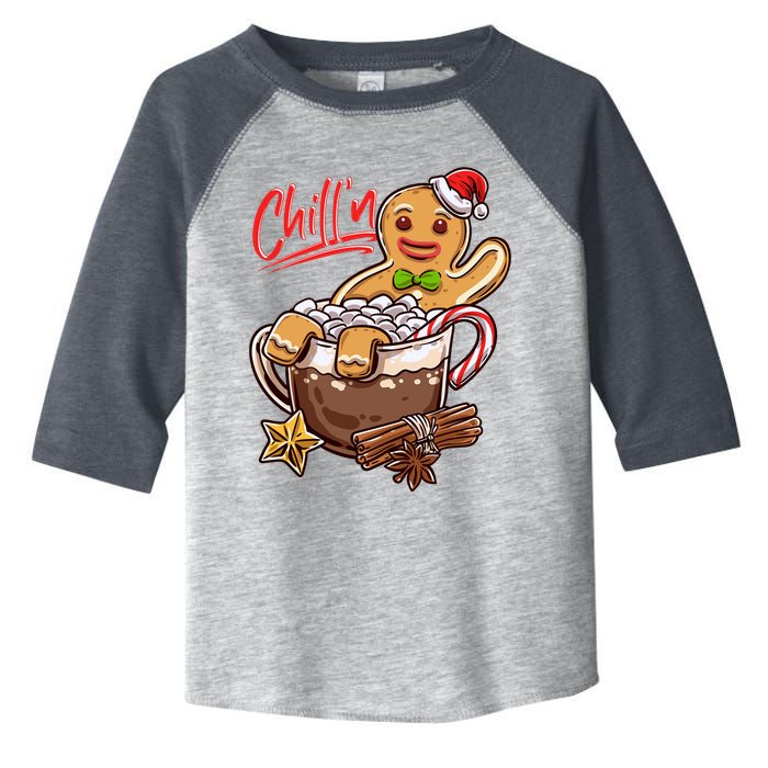 ChillN Gingerbread Cookie In Hot Cocoa Christmas Funny Toddler Fine Jersey T-Shirt