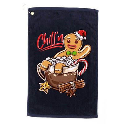 ChillN Gingerbread Cookie In Hot Cocoa Christmas Funny Golf Towel