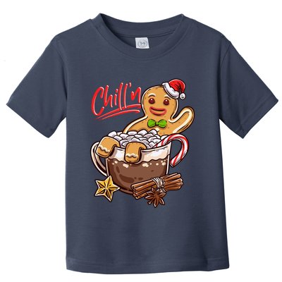 ChillN Gingerbread Cookie In Hot Cocoa Christmas Funny Toddler T-Shirt