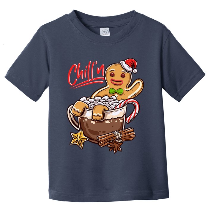 ChillN Gingerbread Cookie In Hot Cocoa Christmas Funny Toddler T-Shirt