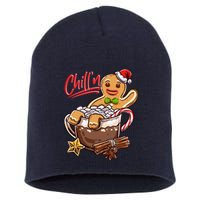 ChillN Gingerbread Cookie In Hot Cocoa Christmas Funny Short Acrylic Beanie