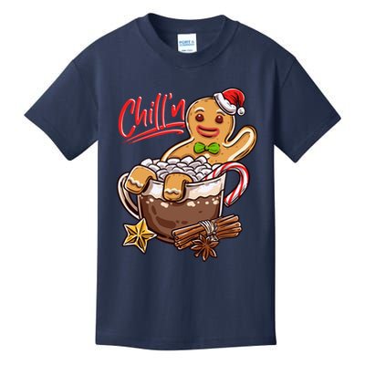 ChillN Gingerbread Cookie In Hot Cocoa Christmas Funny Kids T-Shirt