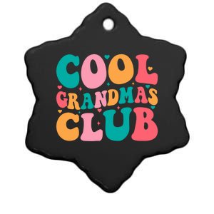 Cool Grandmas Club Mothers Day Groovy Promoted To Grandma Gift Ceramic Star Ornament