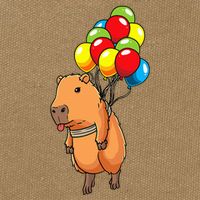 Capybara Giant Cavy Rodent With Balloons Capybara Cotton Canvas Backpack