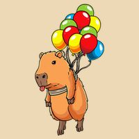 Capybara Giant Cavy Rodent With Balloons Capybara Drawstring Bag