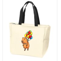Capybara Giant Cavy Rodent With Balloons Capybara Zip Tote Bag