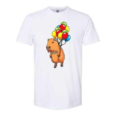 Capybara Giant Cavy Rodent With Balloons Capybara Softstyle® CVC T-Shirt