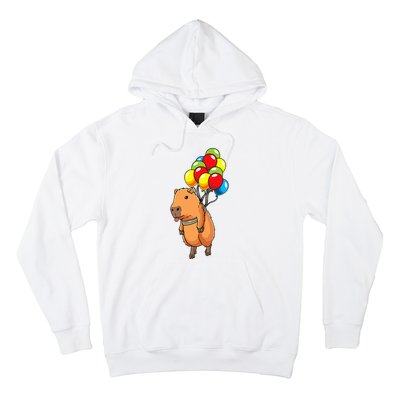 Capybara Giant Cavy Rodent With Balloons Capybara Hoodie