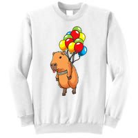 Capybara Giant Cavy Rodent With Balloons Capybara Sweatshirt